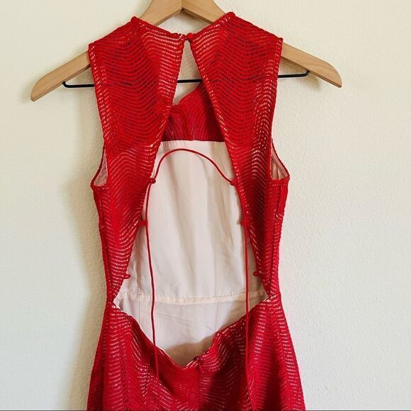 KEEPSAKE WOMEN'S Red Ochre Think Twice Lace Dress Size Small NWT - Picture 7 of 13